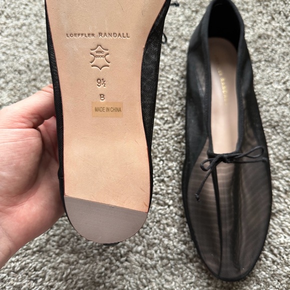 Loeffler Randall Mesh Black Sheer Ballet Flats - Picture 3 of 3